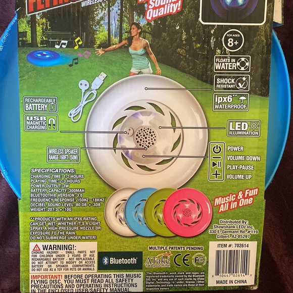 Shawshank LEDZ Games New Led Music Flying Disc Wireless Speaker